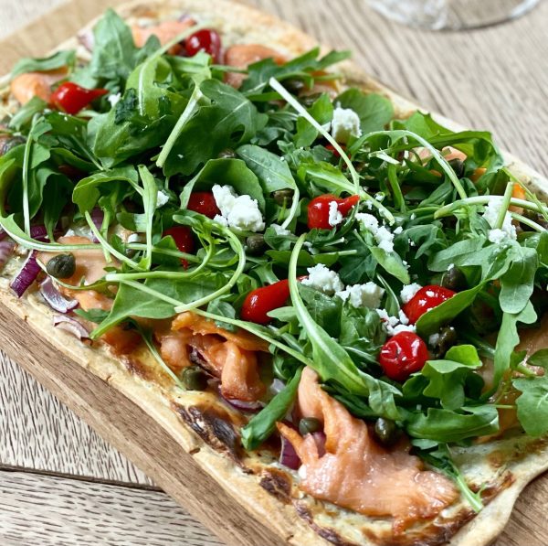 Flammkuchen met zalm